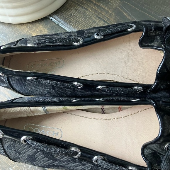 Coach Loafers Size 6 Women’s Logo Black Slip-on Casual - Picture 4 of 10
